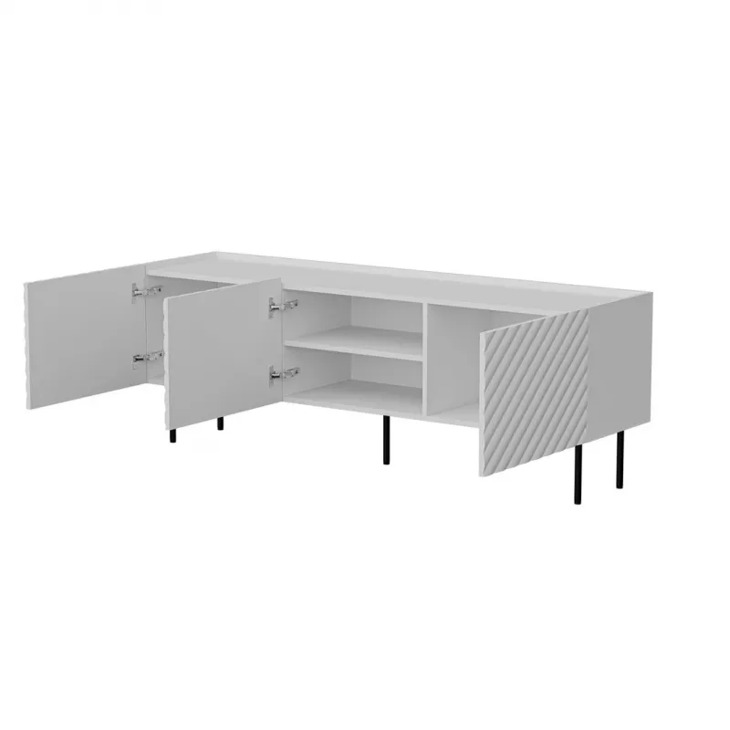 TV-kast Cama LUCCA 3D 165×40×59 cm, wit, spaanplaat bovenkant