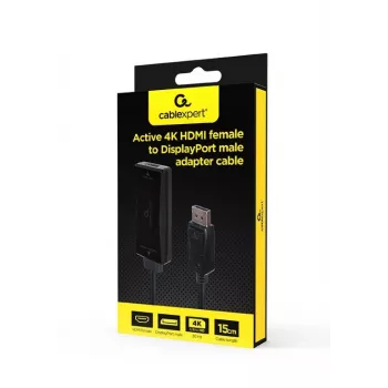 Videokabeladapter GEMBIRD A-HDMIF30-DPM-01 HDMI Type A naar DisplayPort 0,15 m zwart