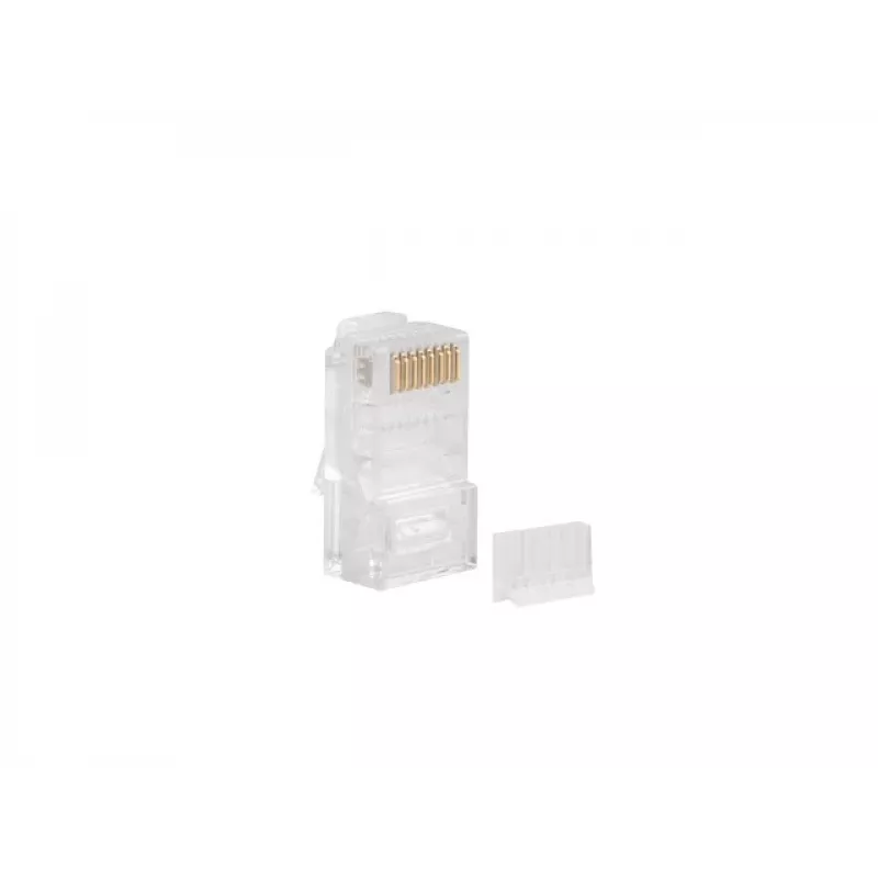LANBERG RJ-45-stekker PLU-6000 voor Cat6 U/UTP-kabel, transparant/wit, 100-pack