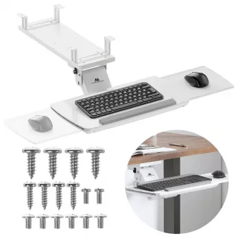Toetsenbordhouder MACLEAN MC-156 W — verstelbaar plateau onder tafel, max. belasting 5 kg