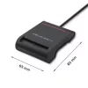 ID-kaartlezer QOLTEC smartchip-ID-kaartlezer — USB, zwart, 84,5×65×16 mm, 63 g