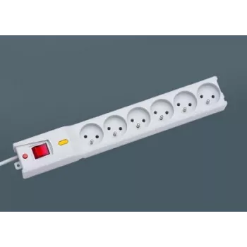 Overspanningsbeveiliging Lestar LX 610 1L 3,0 m grijs — Lestar stekkerdoos met 1 stopcontact, 3,0 m kabel