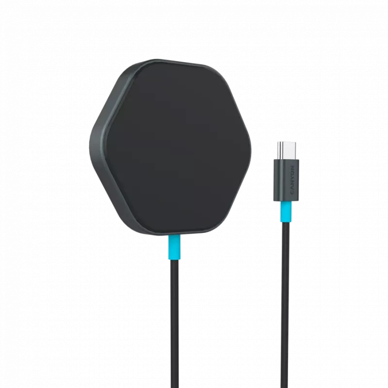 Draadloze oplader CANYON HEXAGON 110 donkergrijs blauw 10W snelladen, model CNS-WCS110
