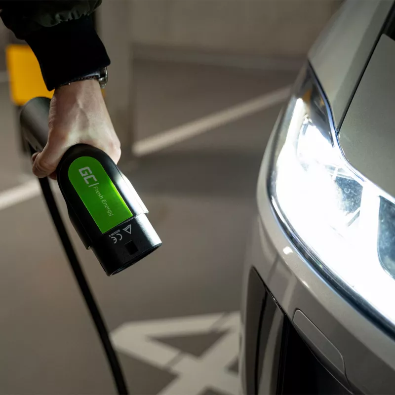 Oplaadkabel voor elektrische voertuigen Green Cell EV13 zwart Type 2 5m