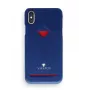 Kaarthouder-achterkant VixFox voor iPhone XSMAX, marineblauw, achterklep met geïntegreerde kaarthouder