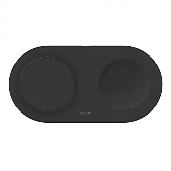 Belkin WIZ021VFBK – 2-in-1 draadloos laadstation met Qi2-technologie 15 W, zwart