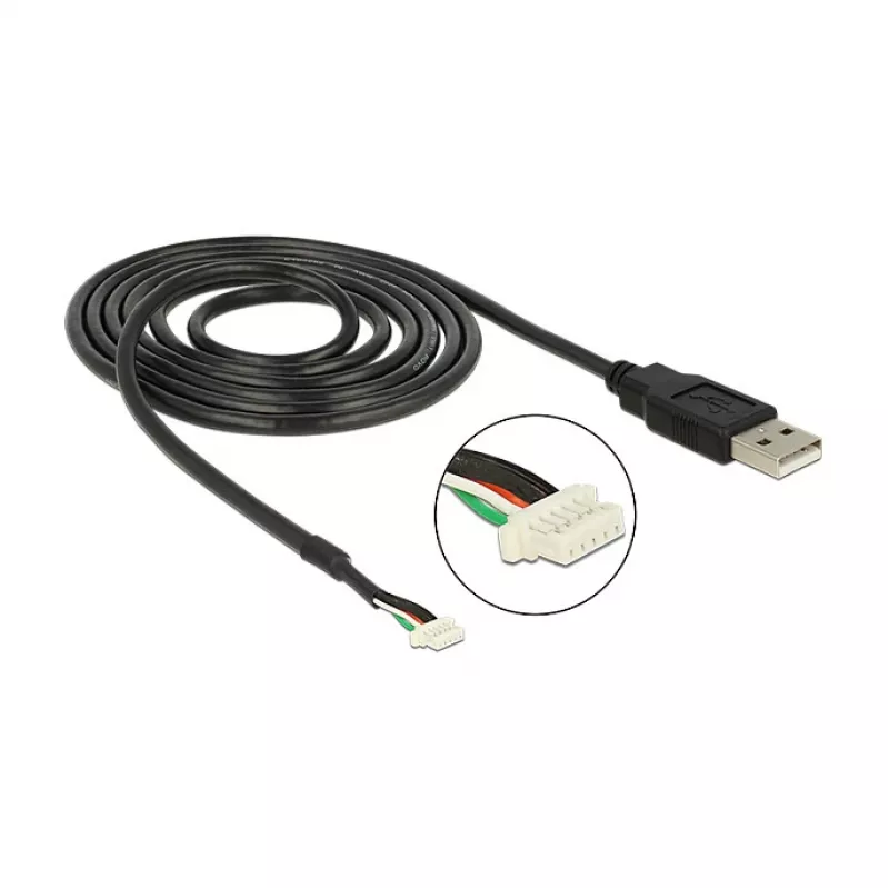USB-kabel DeLOCK 1,5 m USB2.0-A/5p zwart