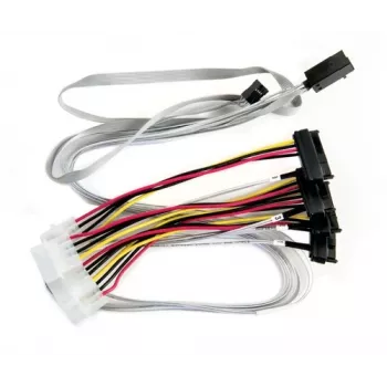 Microsemi Adaptec - Interne SAS-kabel - met sidebands - SAS 6Gbit/s - 4-Lane - 4x Mini SAS HD (SFF-8643) (M) naar interne voeding, 4-polig, in