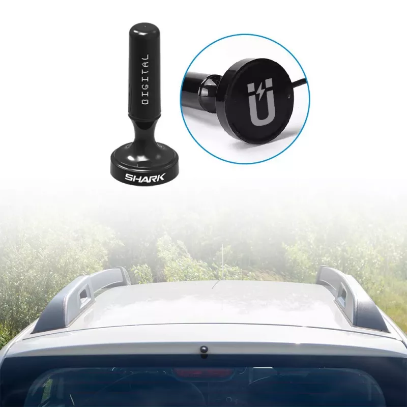 Auto DVB-T antenne Shark SHA301CAR met actieve versterker voor tv-ontvangst in de auto
