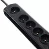 Overspanningsbeveiliging Qoltec 50171 zwart 7 AC-stopcontacten 230V 1,5m