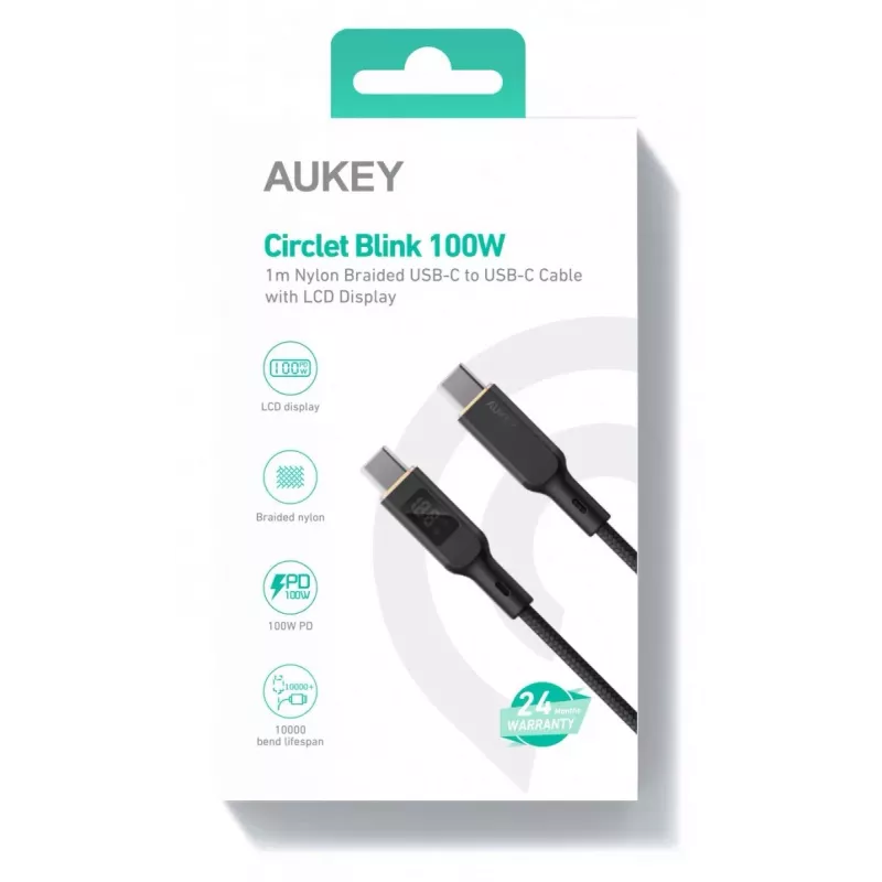 AUKEY CB-MCC102 USB-kabel 1,8 m USB-C zwart 480 Gbit/s