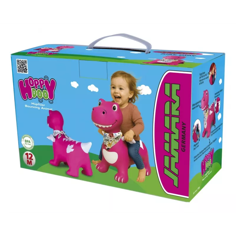 Springdier Jamara HoppyDoo Dino met vleugels roze met pomp 466008