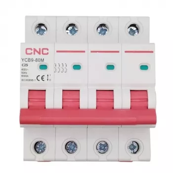 CNC leidingbeveiligingsschakelaar, 4P, 25A, klasse C, 6kA
