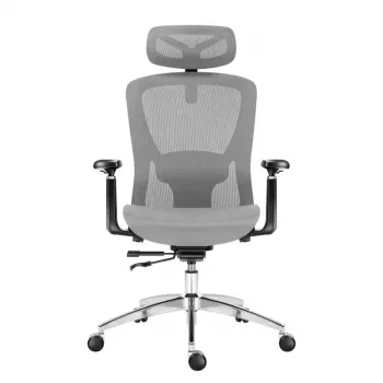 Draaibare bureaustoel mark adler Expert 5.3 grijs mesh – ergonomisch, hoogteverstelbaar, lendensteun, hoofdsteun, armleuningen