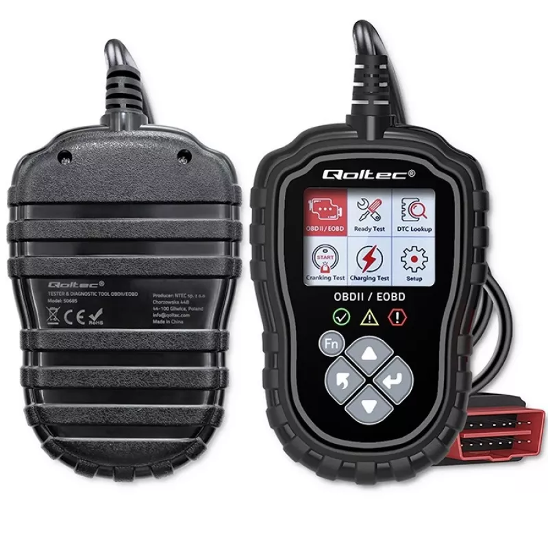 OBDII-diagnosetester QOLTEC ProLine 50685 — voertuig-OBD-II-scanner voor 8V/25V-systemen