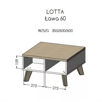 Cama LOTTA 60 salontafel Wotan-eiken/mat zwart