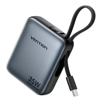 Vention FHEH0 powerbank 10000 mAh 35 W met USB-C-kabel, grijs