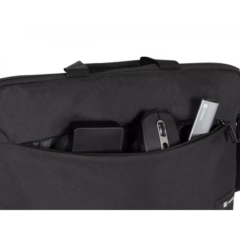 Aktetas NATEC Goa voor 39,6 cm (15,6 inch) laptops, polyester, 1 vak, schouderband, zwart