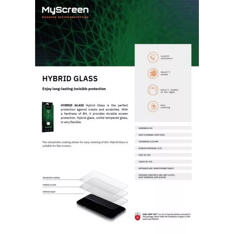 Gehard hybrideglas beeldschermbescherming MyScreen voor Samsung Galaxy A35 M8101HG 9H hardheid