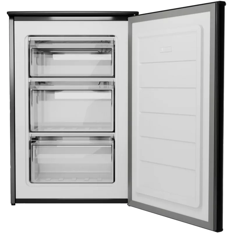 Bomann GS 7253 vriezer, 87 l, energieklasse C, klimaatklasse SN-T, omkeerbare deur, donkere roestvrijstaal-look, zwart