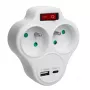 Elektrische dubbele stopcontact-splitter MACLEAN MCE336E met 2 USB-aansluitingen, type E