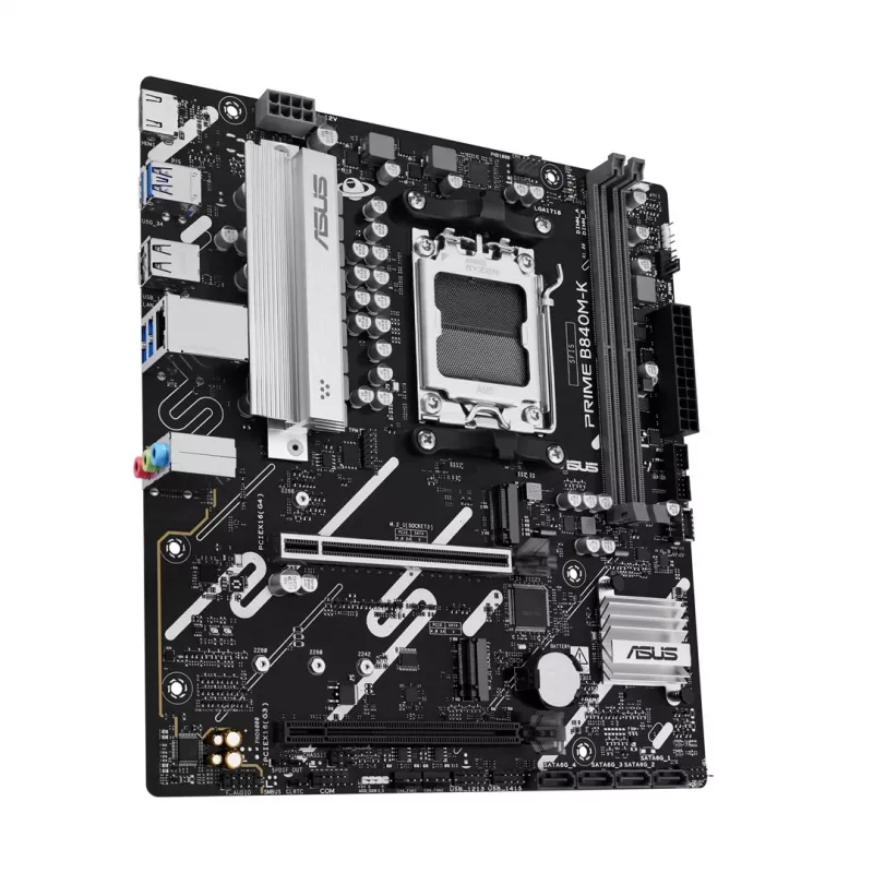 Moederbord ASUS PRIME B840M-K — AMD B840, socket AM5, micro ATX, DDR5, 2 DIMM, 128 GB, 2.5 GbE, M.2, SATA III