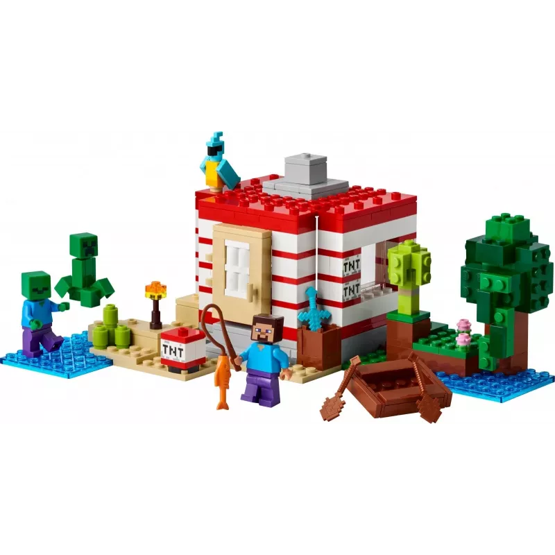 LEGO Minecraft set 21275 TNT junglehuis bouwspeelgoed, 287 onderdelen, 2 minifiguren, vanaf 8 jaar
