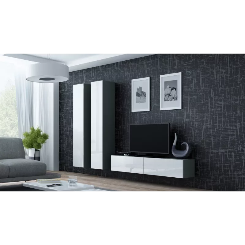 Cama tv-standaard VIGO 140 30/140/40 Sonoma eiken/wit glanzend