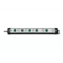 Brennenstuhl Premium-Line Technik 5-voudig, 3 m stekkerdoos 5-voudig zwart/lichtgrijs, 3m H05VV-F 3G1,5, individueel schakelbaar speciale stopcontactindeling