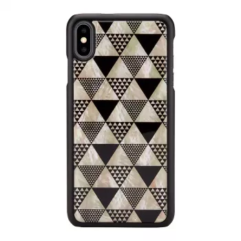 iKins smartphonehoesje voor iPhone XS Max – zwart piramidedesign, beschermende harde schaal