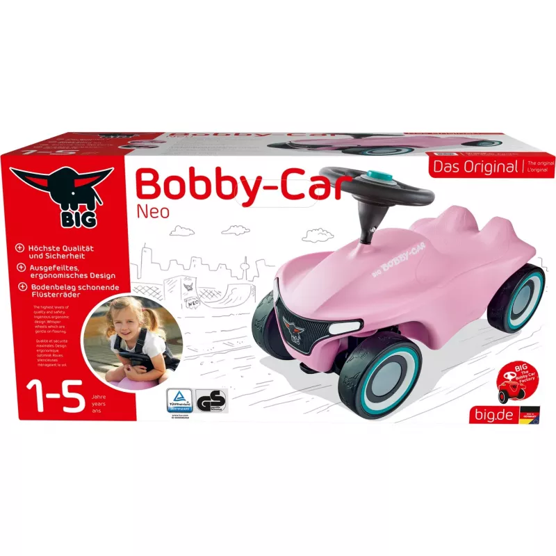 Loopauto Simba‑Dickie BIG Bobby‑Car‑Neo Rosé, duw- en voertuig voor kinderen (roze)