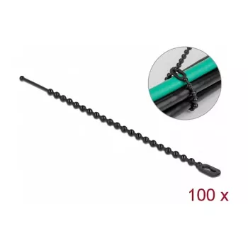 Parelkabelbinder DeLOCK 19566 L 100 x B 2,4 mm zwart 100 stuks