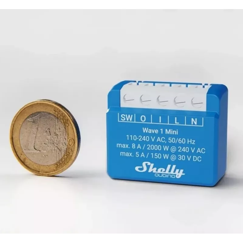 Shelly Qubino Wave 1 Mini LR slimme schakelaar Z-Wave blauw
