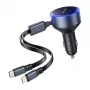 Auto-oplader Vention FFOB0 30W met USB-C-naar-Lightning-kabel, 30 W vermogen voor iPhone-opladen