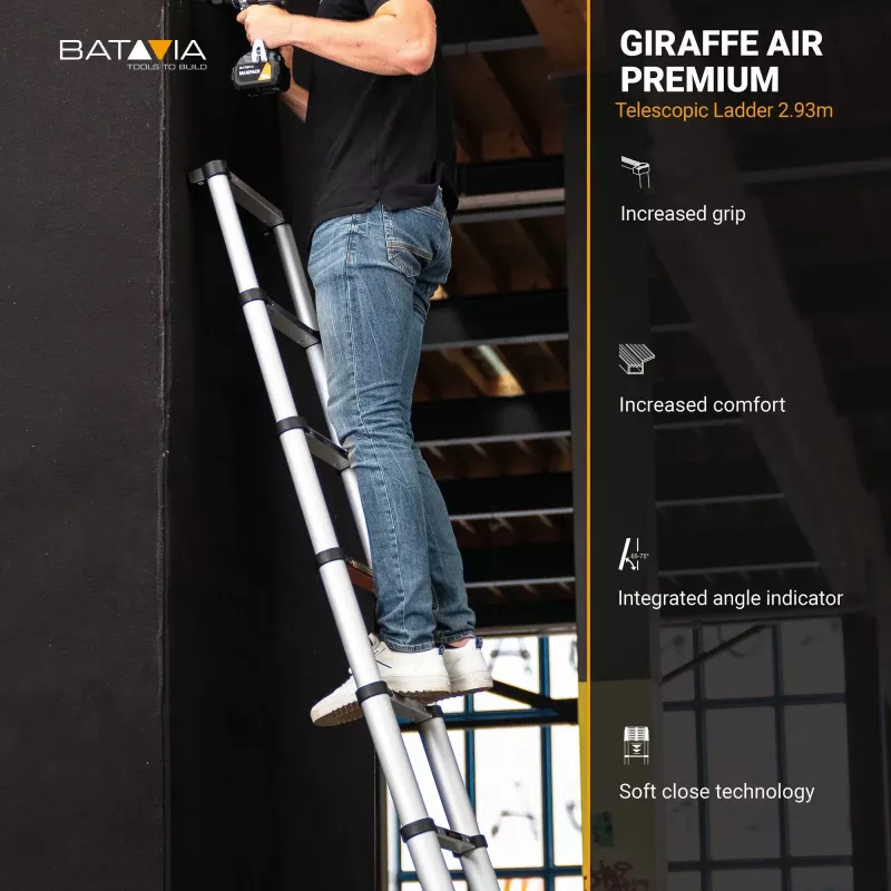 Telescoopladder Batavia B.V. Giraffe AIR 2,93 m — compacte uitschuifbare ladder