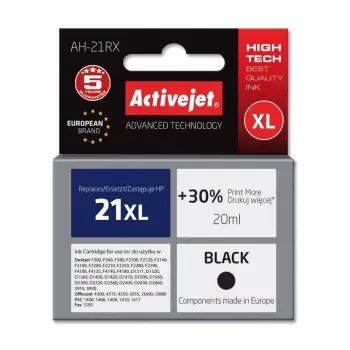 Activejet AH-21RX inkt (vervanger voor HP 21XL C9351A; Premium; 20 ml; zwart)