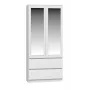 Topeshop SS-90 BIEL LUSTRO slaapkamerkledingkast/kast 5 planken 2 deur(en) wit