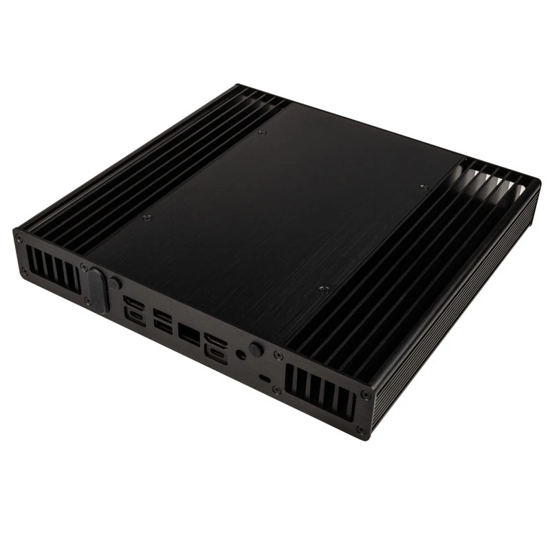 Akasa Plato TN - ultra small form factor (USFF) - pc - zwart - aluminium - thuiskantoor - Kensington