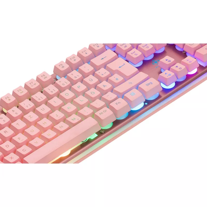 Deltaco GAM-021-RGB-P-DE - volledige grootte (100%) - USB - membraantoetsenbord - QWERTZ - roze