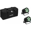 LED-PAR-spot set EUROLITE 2x accu PAR 6 QCL, batterijgevoede draagbare podium-washlights