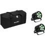 LED-PAR-spot set EUROLITE 2x accu PAR 6 QCL, batterijgevoede draagbare podium-washlights