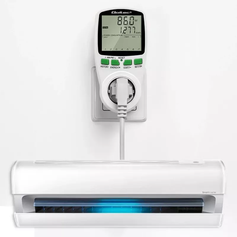 Vermogensmeter QOLTEC PM0627 3680W met historie — QOLTEC PM0627 3680W