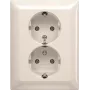 BUSCH JAEGER BJ 202 EUJ-914 SCHUKO® dubbel stopcontact, volledige afdekplaat