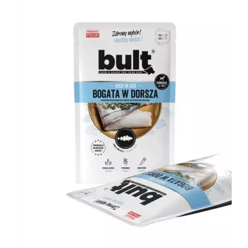 Natvoer voor honden BULT rijk aan kabeljauw 100 g zak, volwassen honden, vissmaak, soja- en glutenvrij
