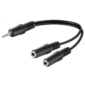 Microconnect AUDLR02 audiokabel 0,2 m 3,5 mm 2 x 3,5 mm zwart