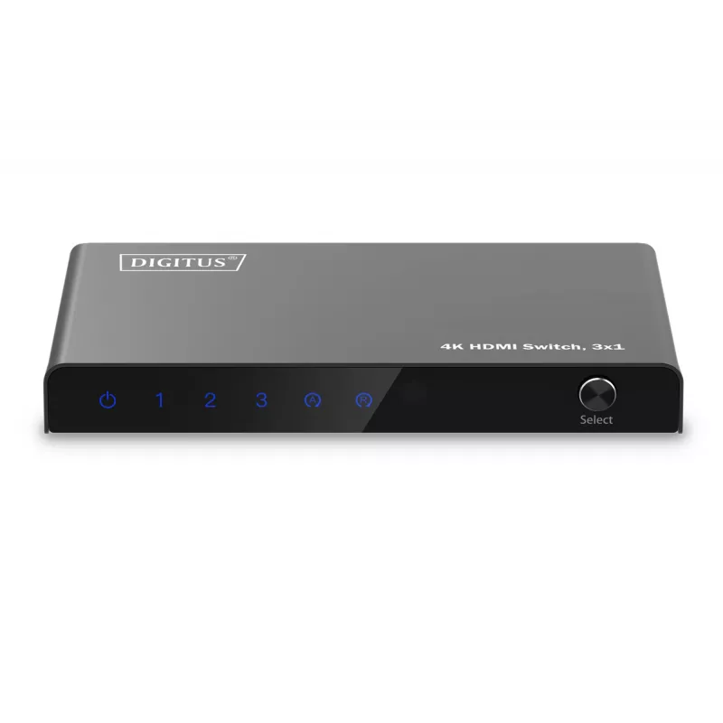 Digitus 4K HDMI-switch 3x1 metaal zwart 18 Gbit/s