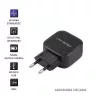 AC indoor oplader QOLTEC 50186 voor smartphone en tablet, 5 V 3.4 A, 17 W, 2× USB, zwart