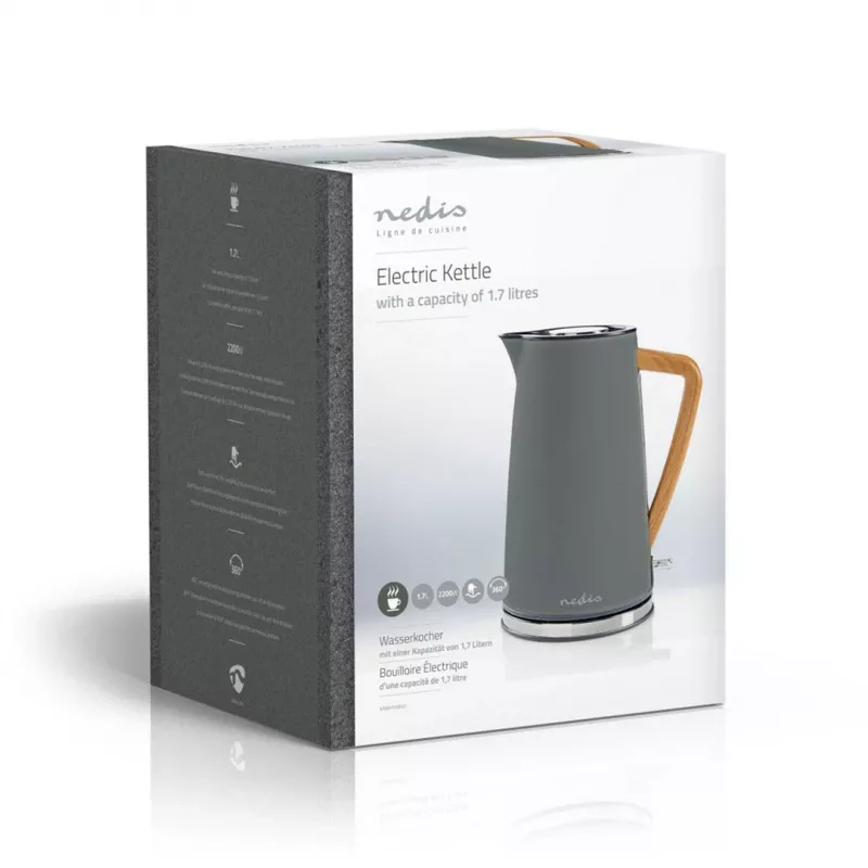 Elektrische waterkoker Nedis KAWK510EGY 1,7 l 2200 W grijs
