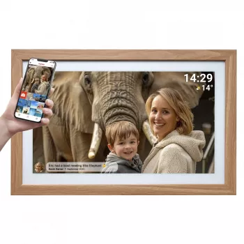 Denver PFF-2162LW digitale fotolijst lichtbruin 54,6 cm (21,5 inch) touchscreen Wi-Fi
