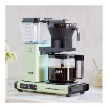 Filterkoffiemachine MOCCAMASTER KBG Select — 1,25 l watertank, capaciteit voor 10 kopjes, roestvrij staal, pastelgroen